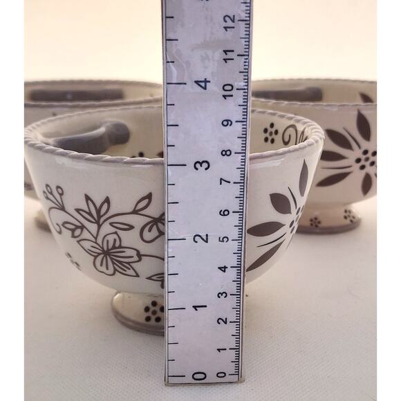 BOWLS-TEMPTATIONS-Rice-Soup-Noodle-Cream Taupe Brown-SET OF 3 - Picture 12 of 12